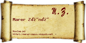Marer Zénó névjegykártya